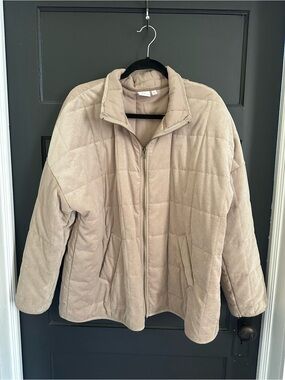 Belk New Directions Quilted Jacket Zip Up Beige Cream Size XL